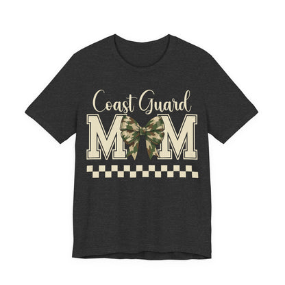 Coast Guard Mom T-Shirt — Camo Ribbon Military Support Tee