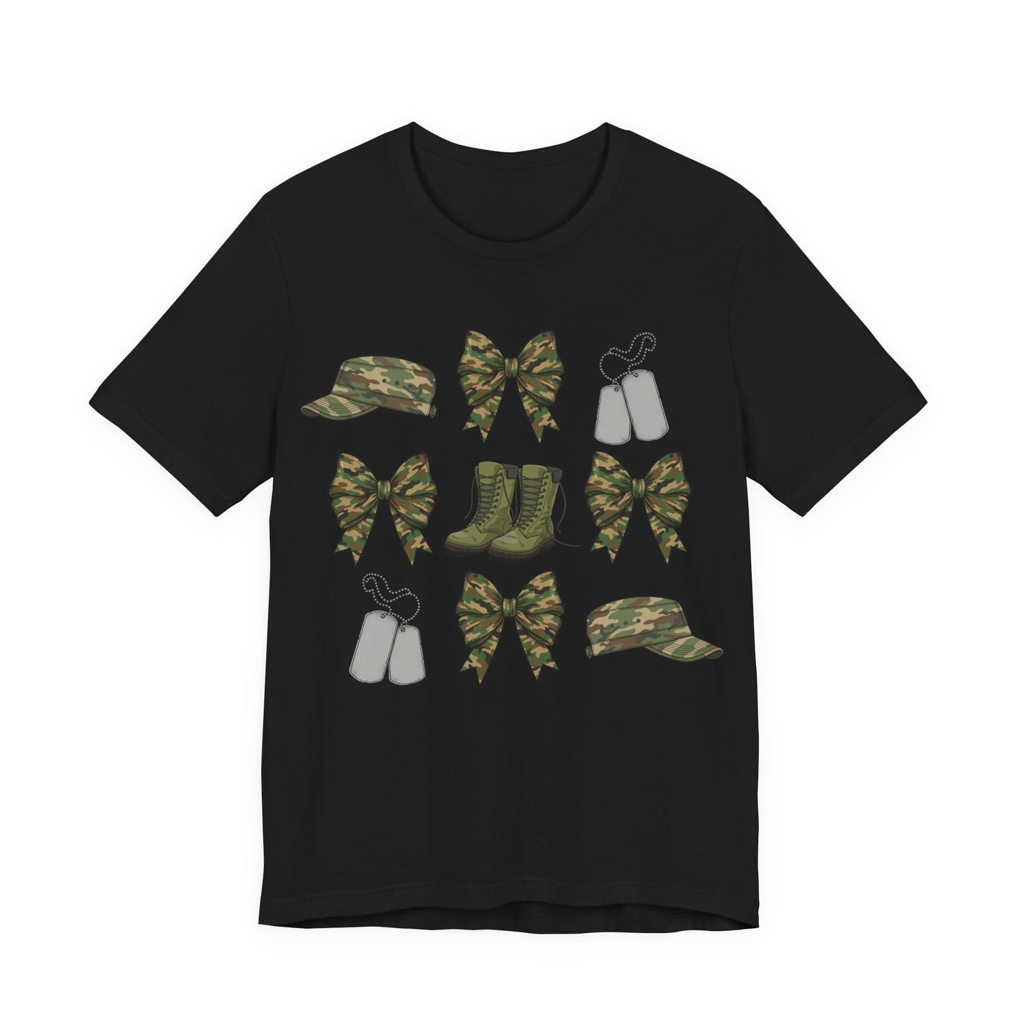 Camo Military Boots & Dog Tags Tee — Veteran / Army Pride T-Shirt