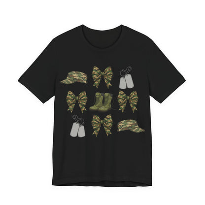 Camo Military Boots & Dog Tags Tee — Veteran / Army Pride T-Shirt