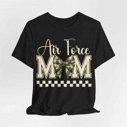 Air Force Mom T‑Shirt — Camo Bow Military Mom Tee