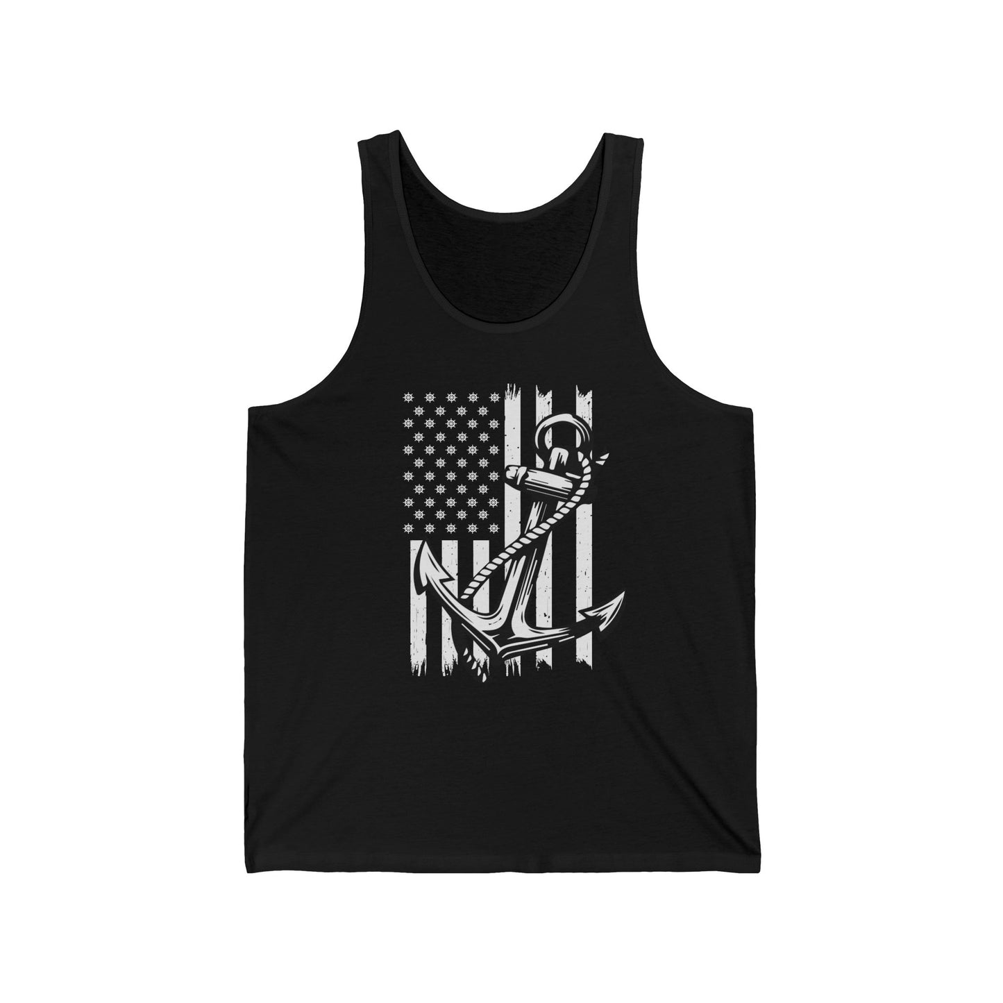 Navy Anchor Tank Top | Distressed American Flag | Sailor Veteran Gift