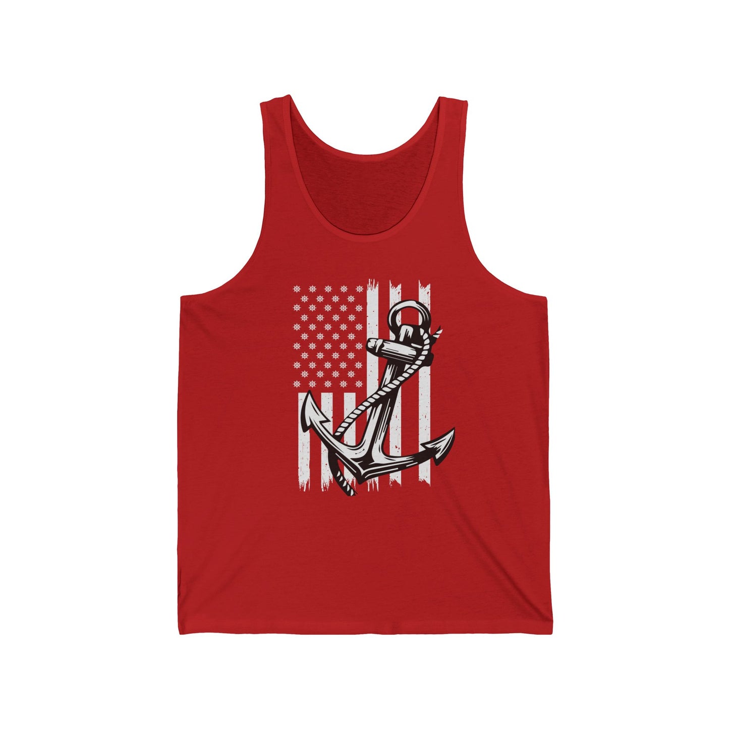 Navy Anchor Tank Top | Distressed American Flag | Sailor Veteran Gift