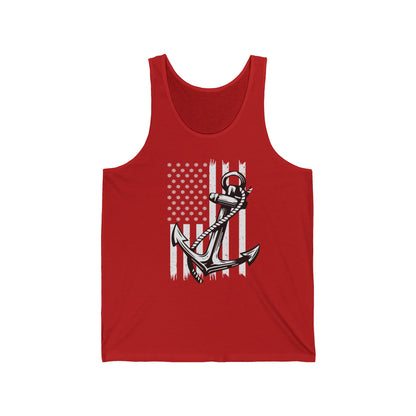 Navy Anchor Tank Top | Distressed American Flag | Sailor Veteran Gift
