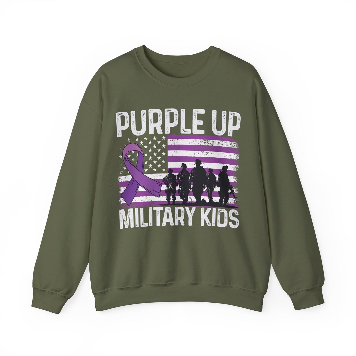Purple Up Military Family Sweatshirt | Awareness Ribbon Support Gift