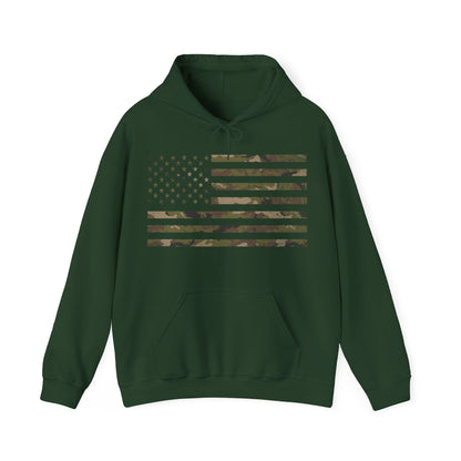 Camo American Flag Hoodie | Patriotic Military Style | Tactical USA Gift