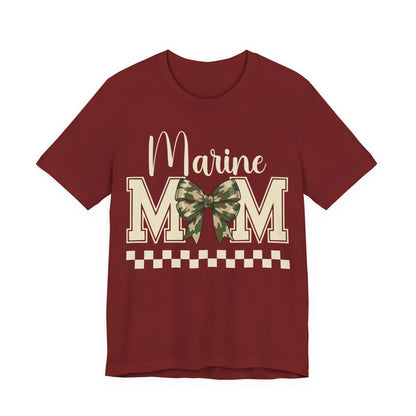 Marine Mom T-Shirt — Camo Bow Military Pride Tee