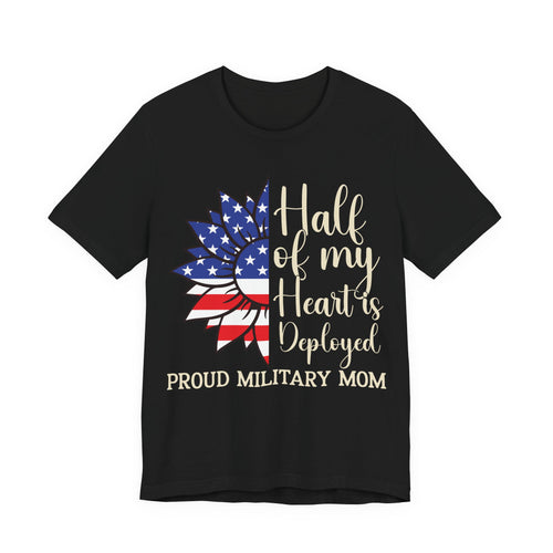 Proud Military Mom Tee — Patriotic American Flag Shirt