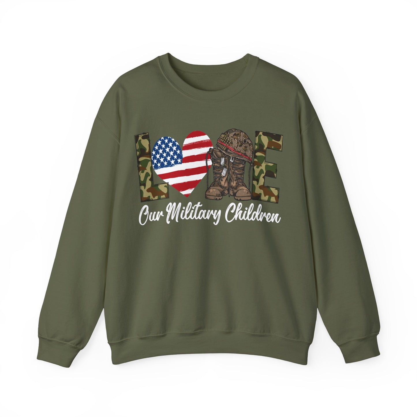 Love Our Military Children Sweatshirt | Support Military Kids | Patriotic Gift