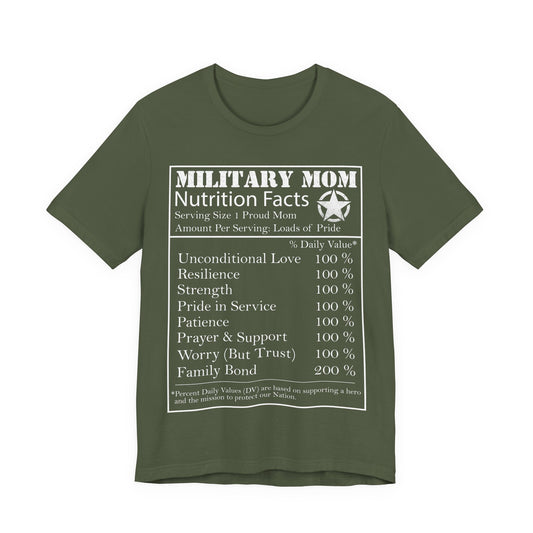 Military Mom Nutrition Facts T-Shirt