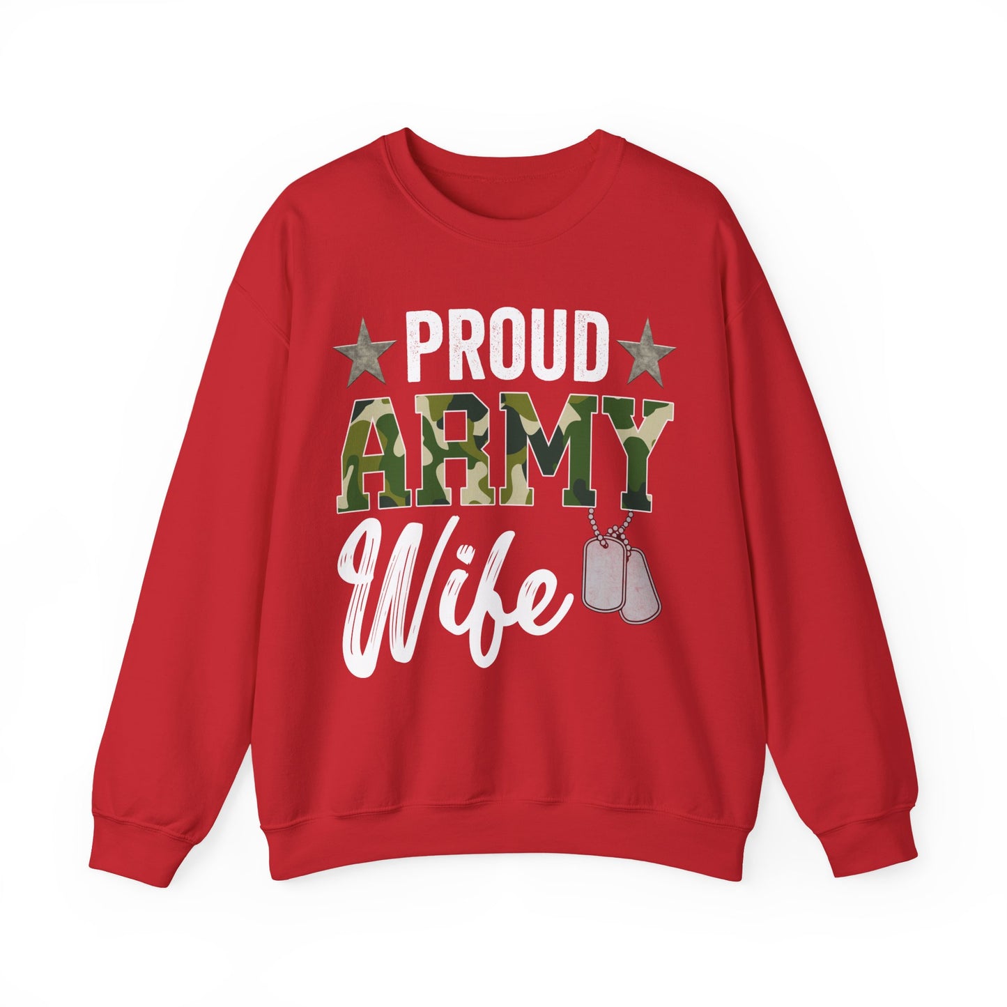 Proud Army Wife Sweatshirt | Military Spouse Patriotic Apparel | Army Gift