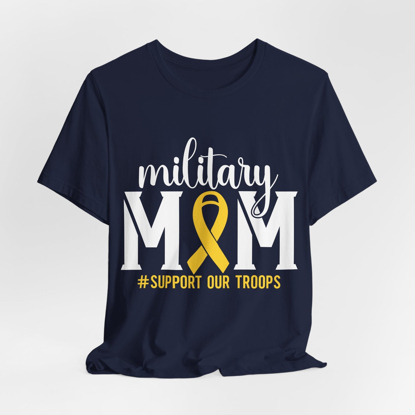 Military Mom T-Shirt — Support Our Troops Yellow Ribbon Tee