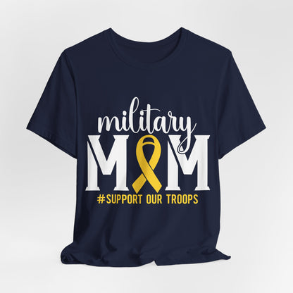 Military Mom T-Shirt — Support Our Troops Yellow Ribbon Tee