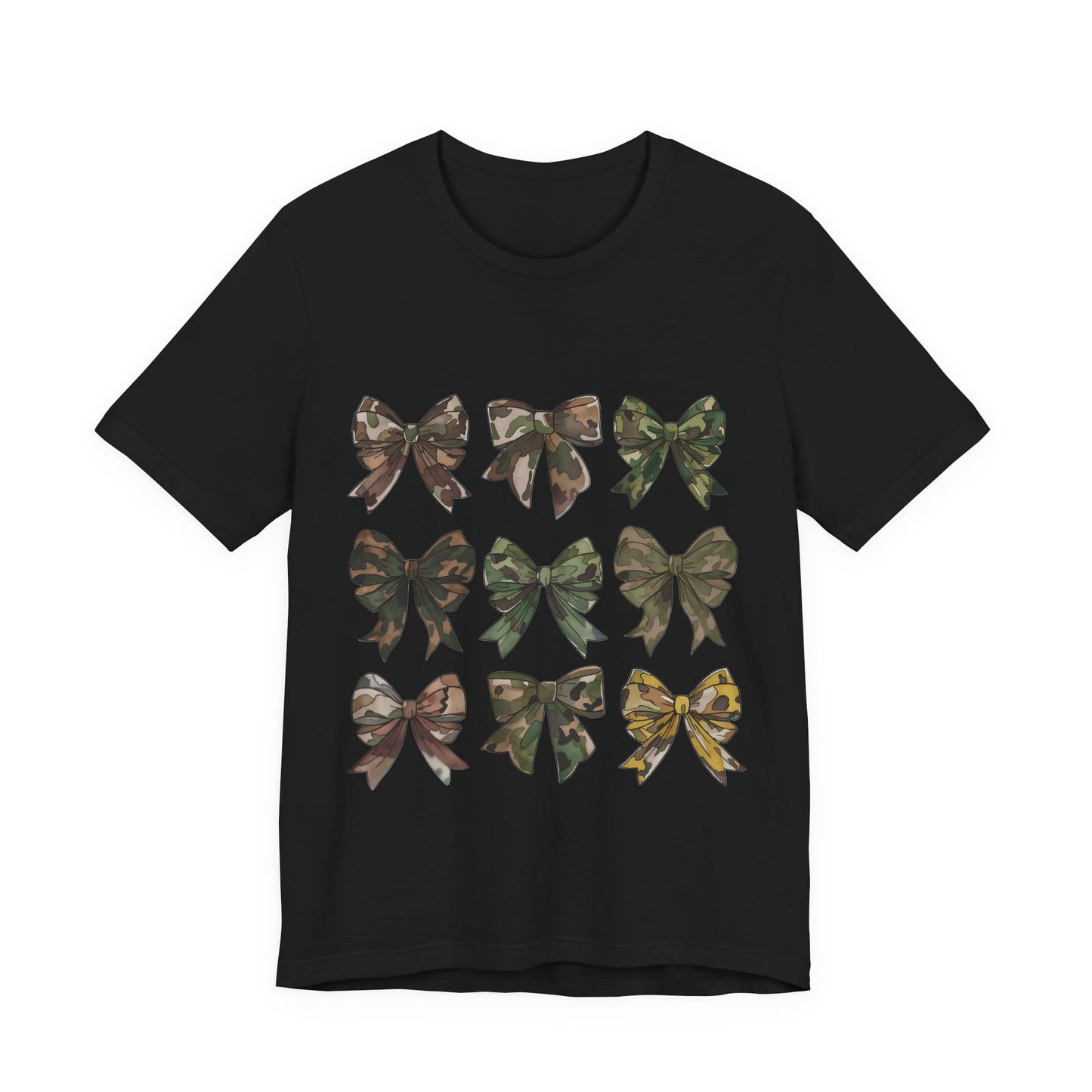 Military Mom Tee — Women's Rustic Camouflage Bow Graphic T-Shirt