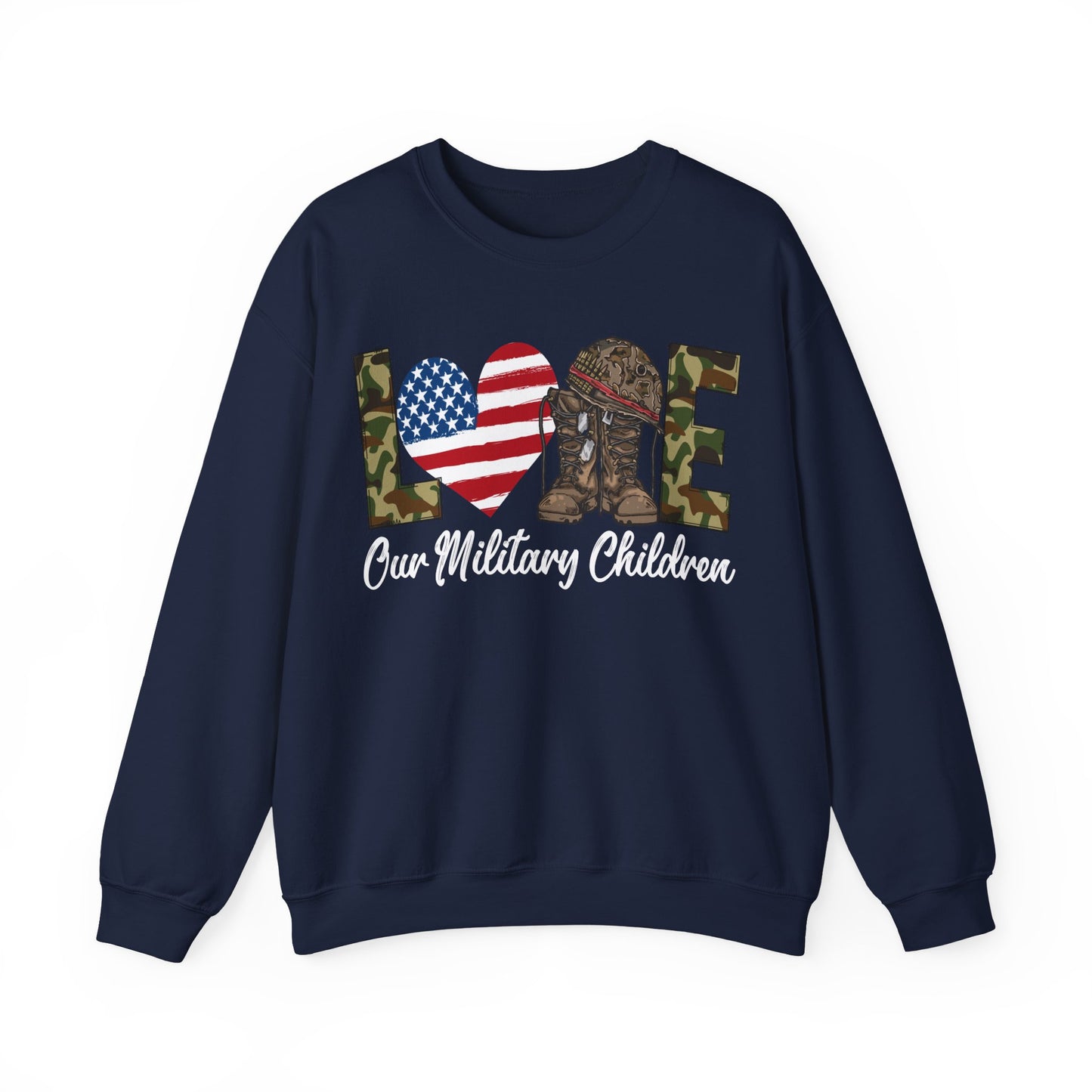 Love Our Military Children Sweatshirt | Support Military Kids | Patriotic Gift
