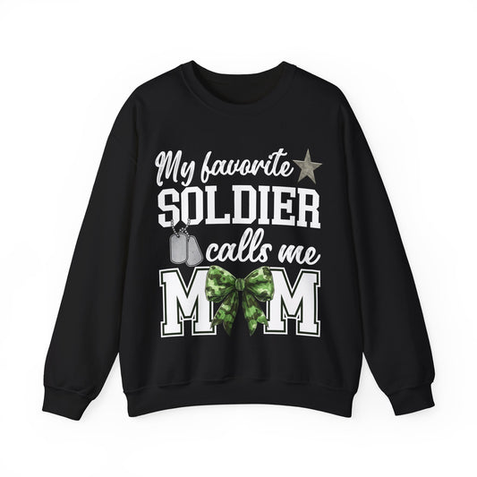 Military Mom Sweatshirt | My Favorite Soldier Calls Me Mom | Patriotic Gift