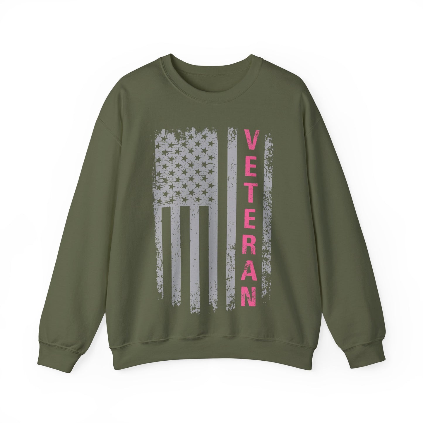 Women Veteran Sweatshirt | Distressed Flag Patriotic Apparel | Military Gift