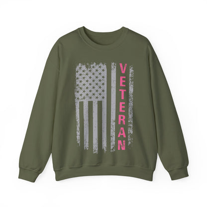 Women Veteran Sweatshirt | Distressed Flag Patriotic Apparel | Military Gift