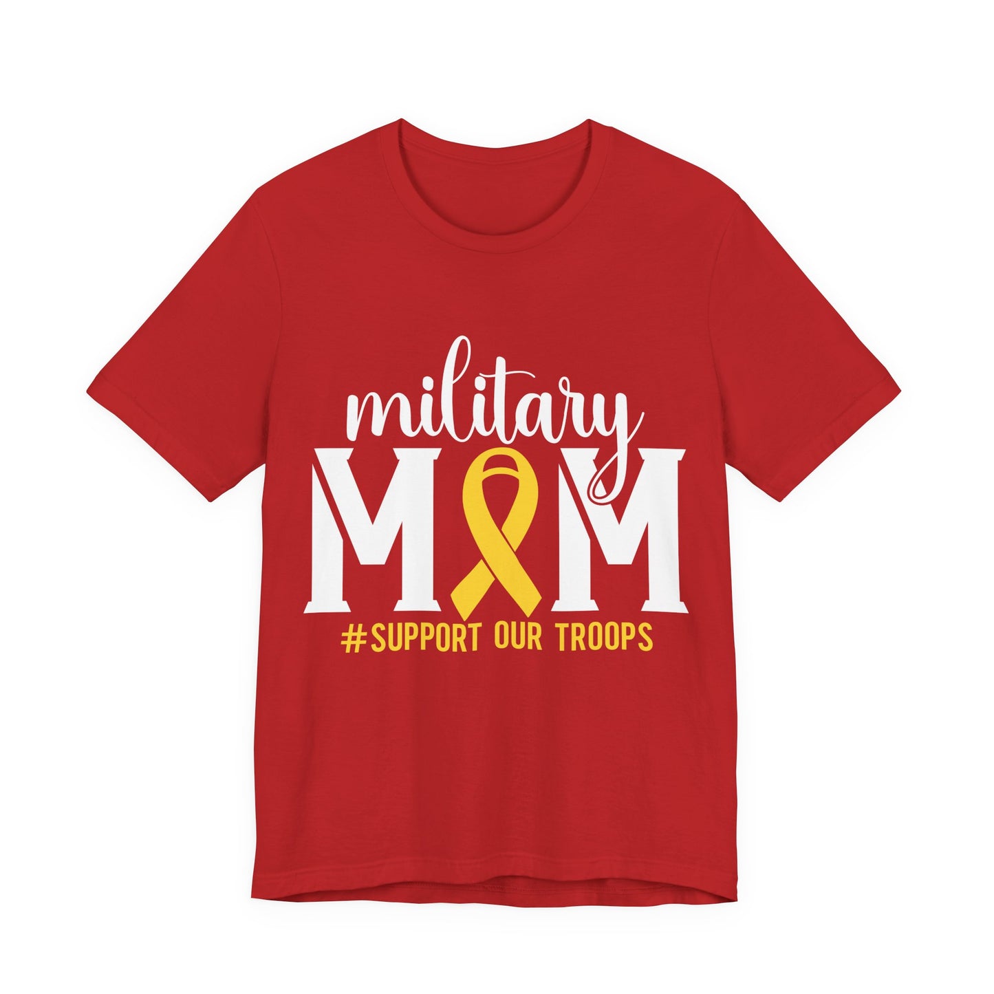 Military Mom T-Shirt — Support Our Troops Yellow Ribbon Tee