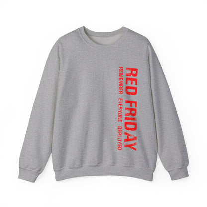 Crewneck Sweatshirt — "Red Friday" Support deployed troops Design