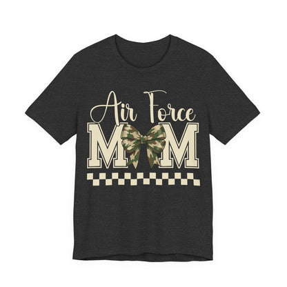 Air Force Mom T‑Shirt — Camo Bow Military Mom Tee