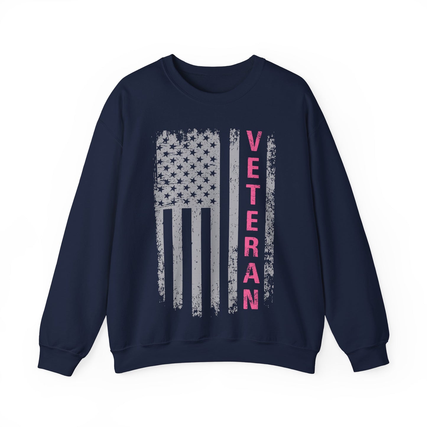 Women Veteran Sweatshirt | Distressed Flag Patriotic Apparel | Military Gift