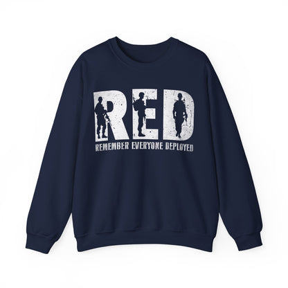 RED Remember Everyone Deployed Sweatshirt | Support Troops | Military Gift