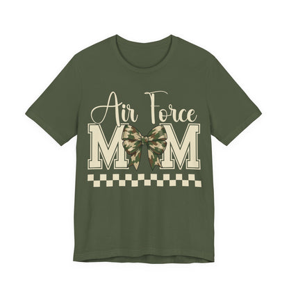 Air Force Mom T‑Shirt — Camo Bow Military Mom Tee