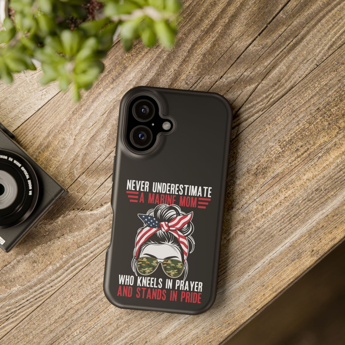 Never Underestimate a Marine Mom Phone Case