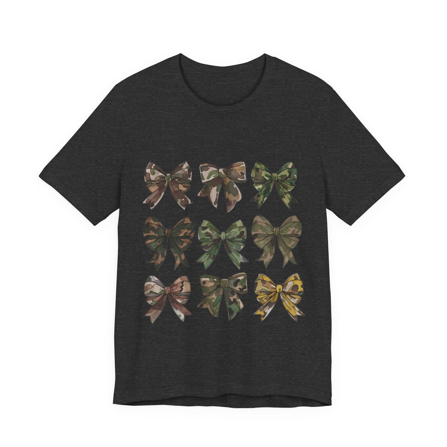 Military Mom Tee — Women's Rustic Camouflage Bow Graphic T-Shirt
