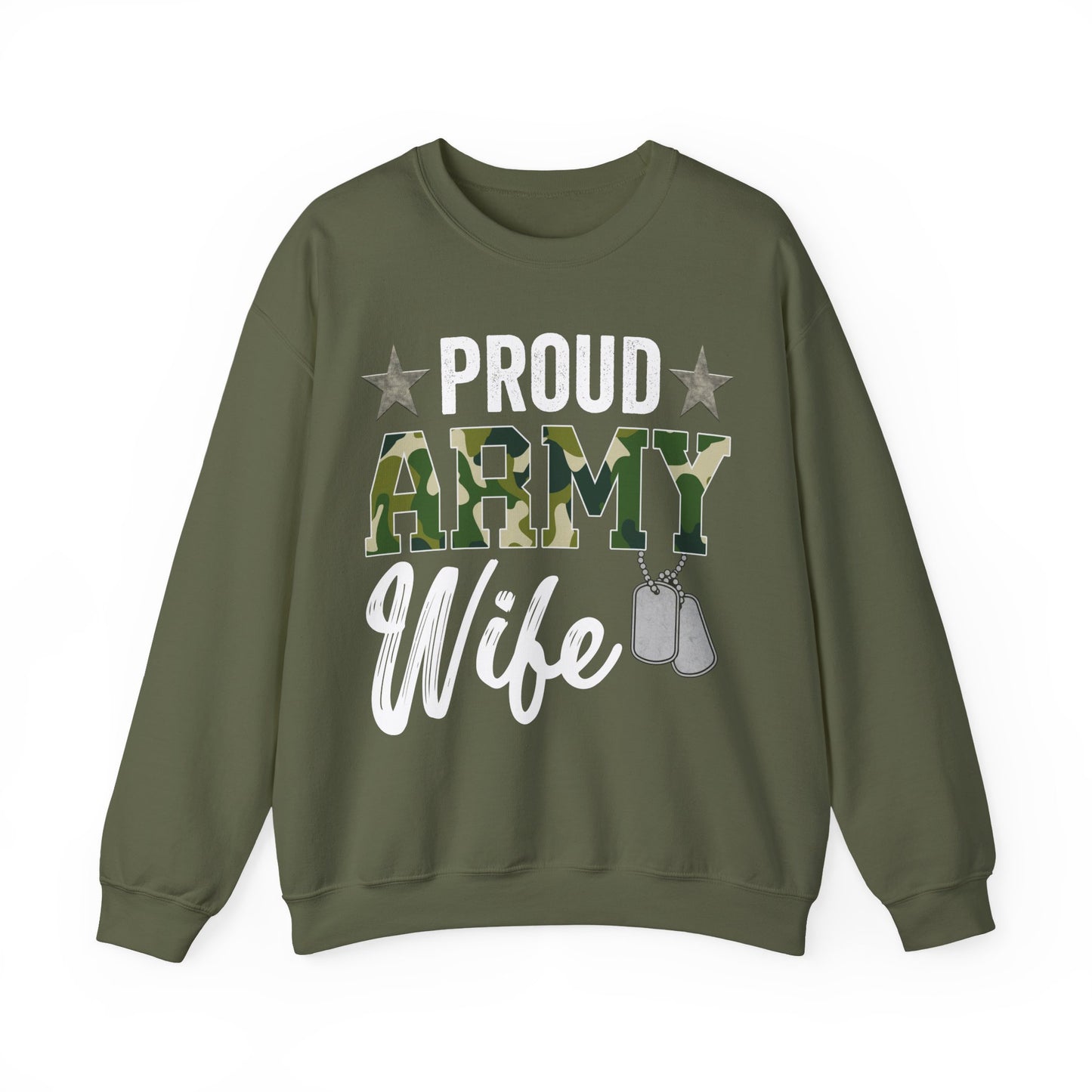 Proud Army Wife Sweatshirt | Military Spouse Patriotic Apparel | Army Gift