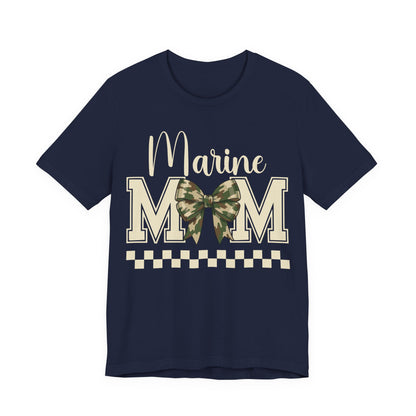 Marine Mom T-Shirt — Camo Bow Military Pride Tee