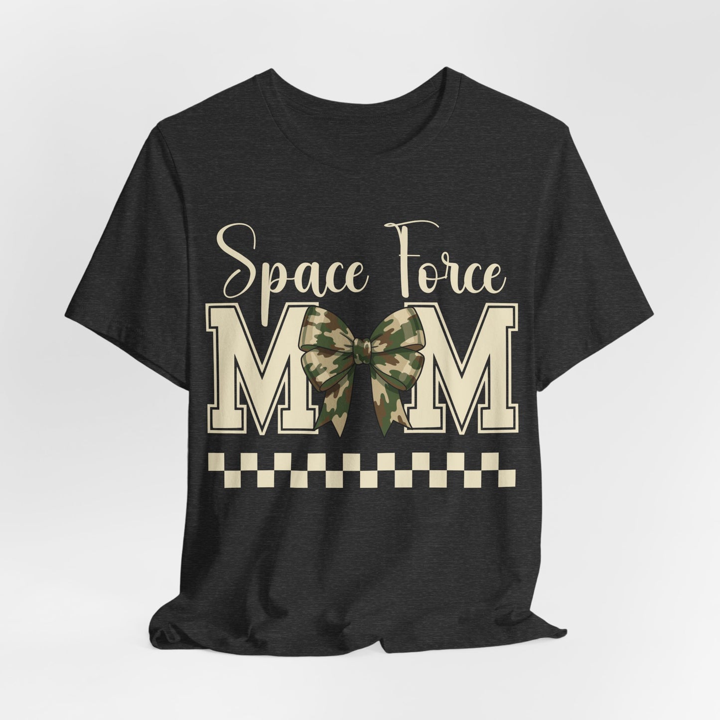 Space Force Mom T-Shirt — Camo Bow Military Pride Tee