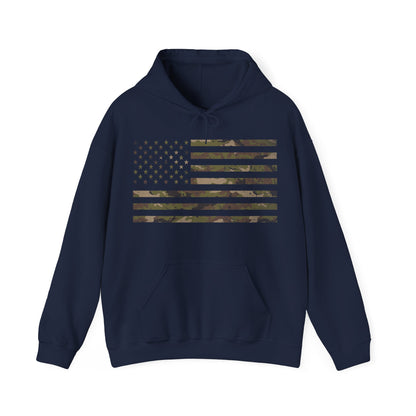 Camo American Flag Hoodie | Patriotic Military Style | Tactical USA Gift