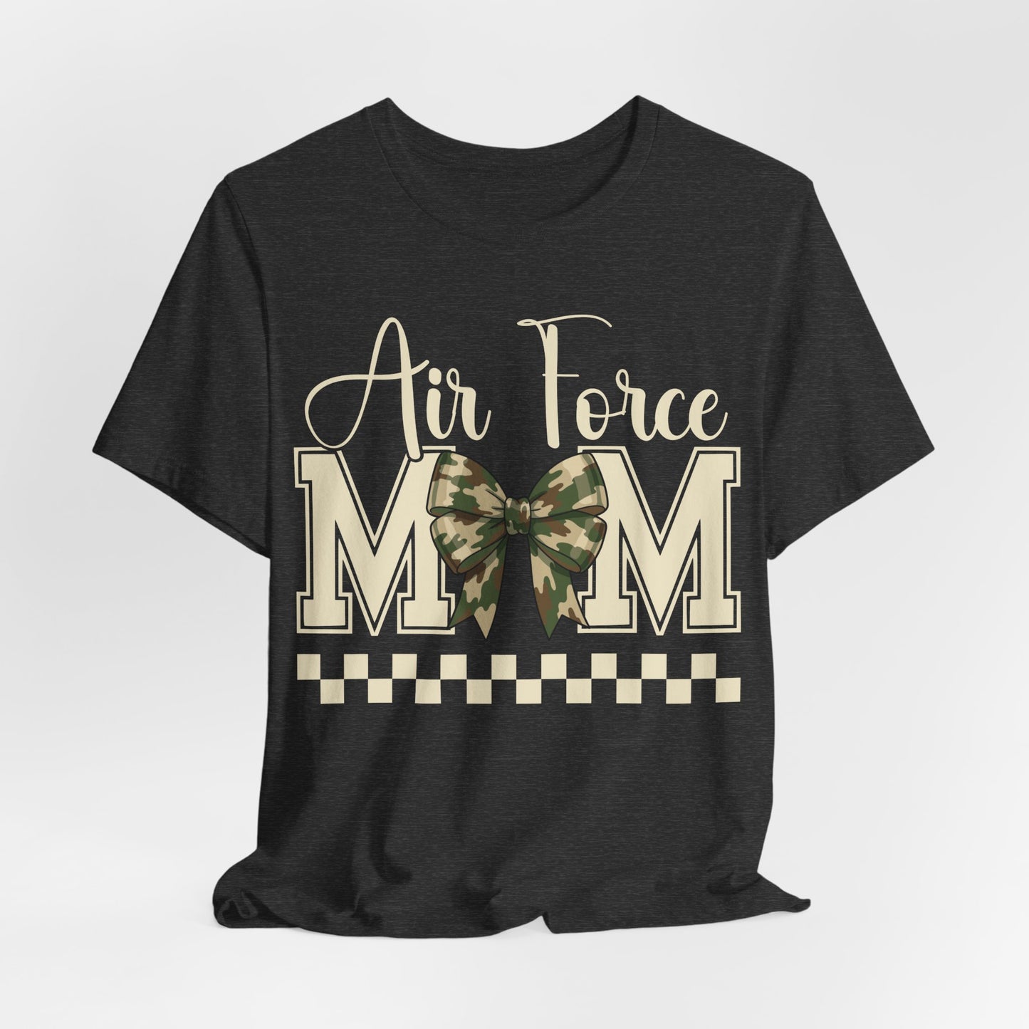Air Force Mom T‑Shirt — Camo Bow Military Mom Tee