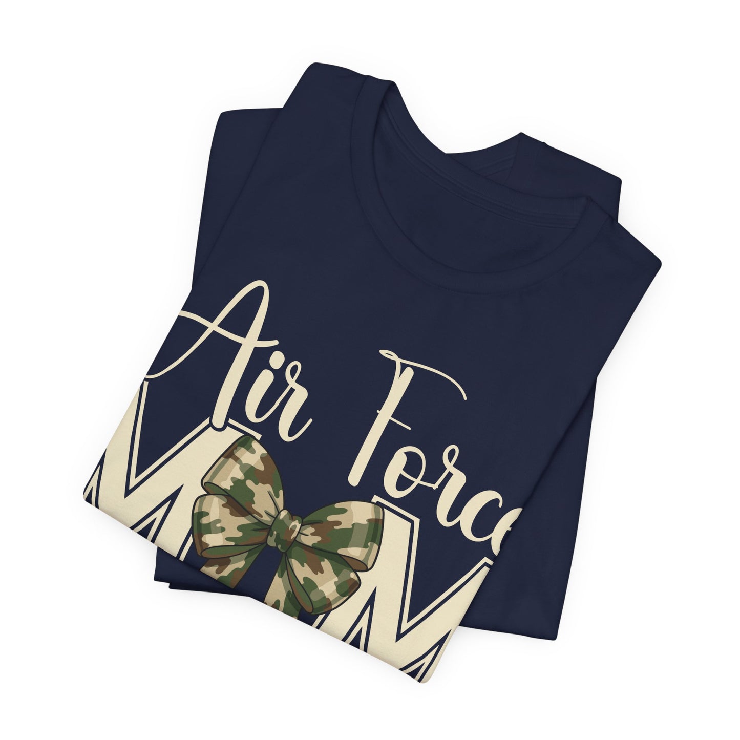 Air Force Mom T‑Shirt — Camo Bow Military Mom Tee