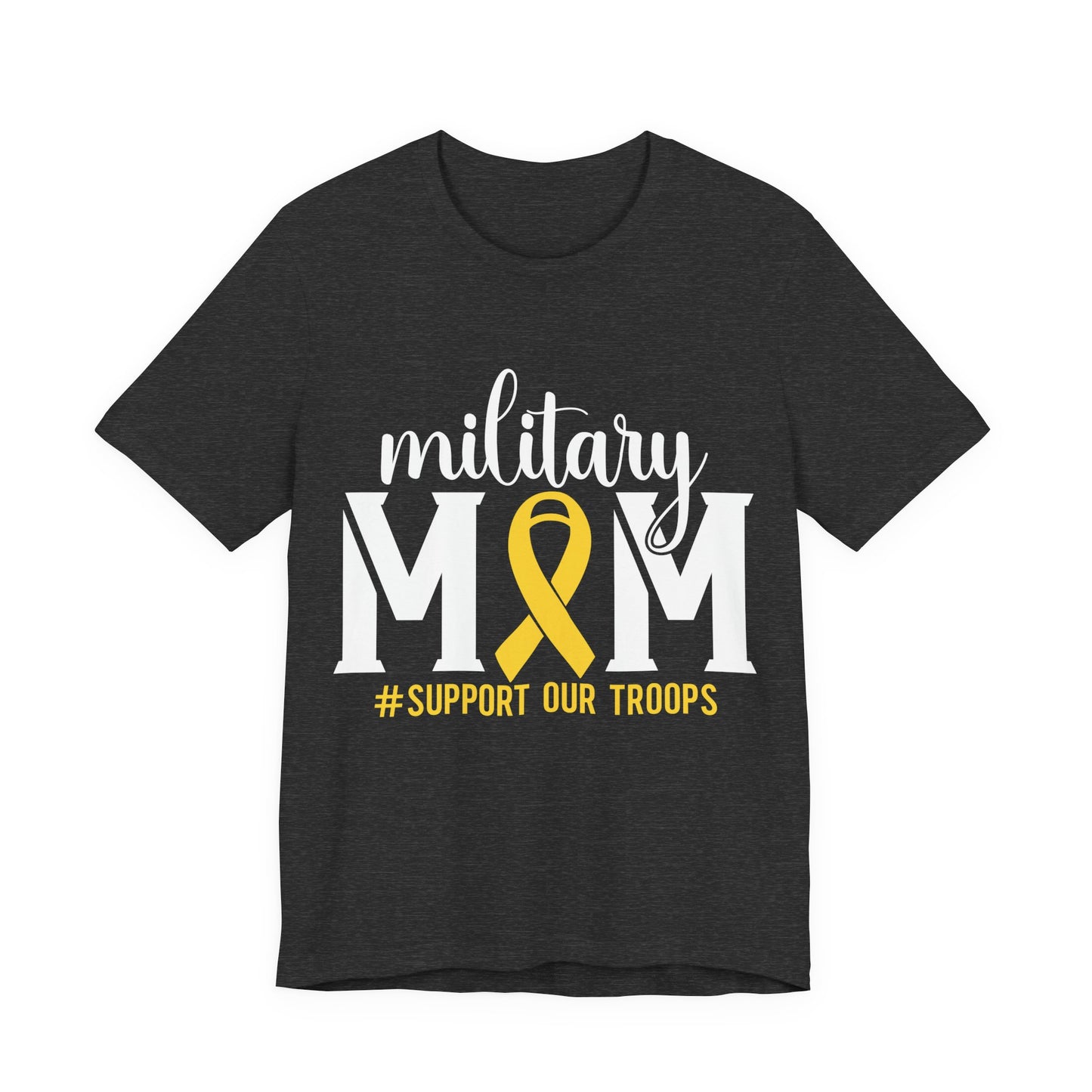 Military Mom T-Shirt — Support Our Troops Yellow Ribbon Tee