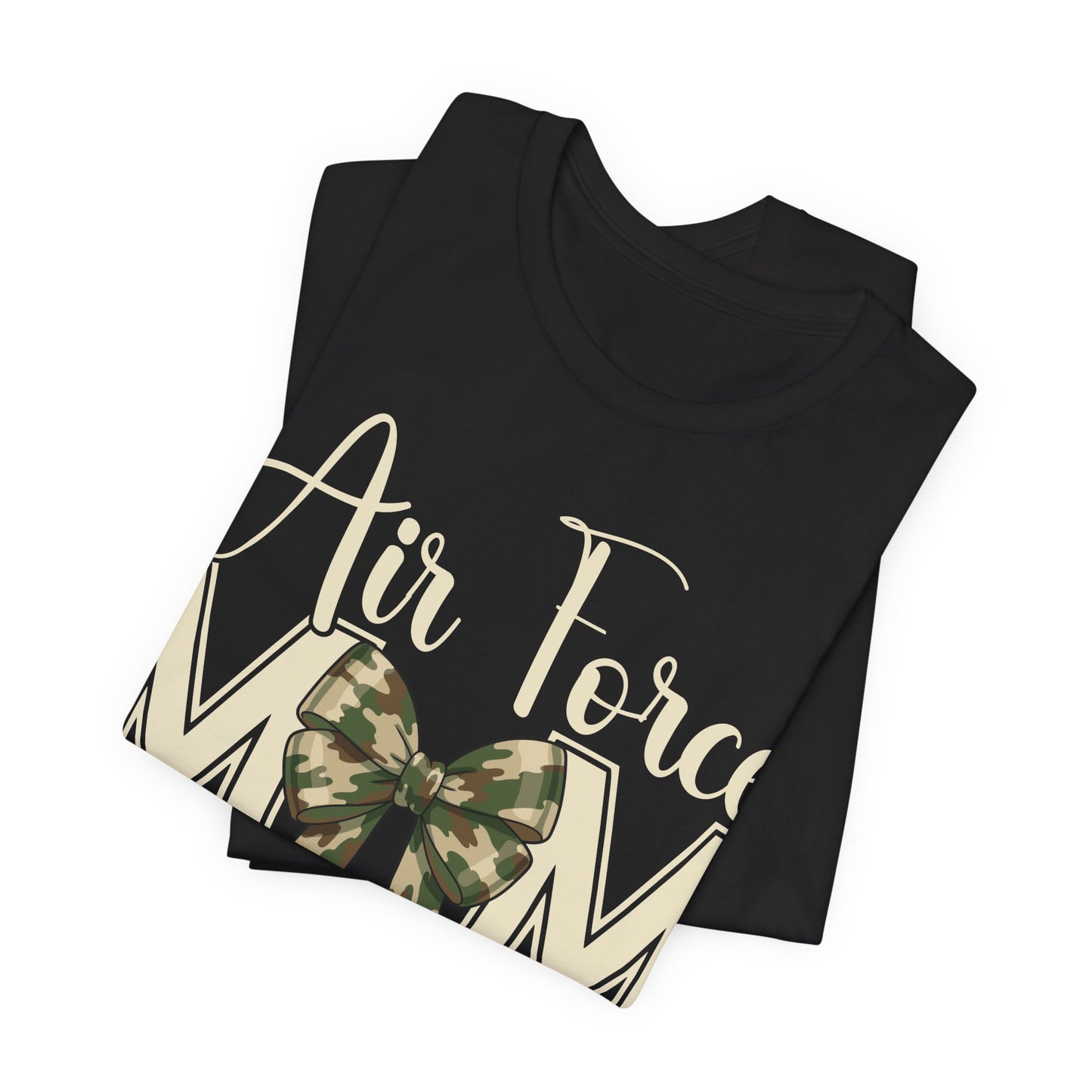 Air Force Mom T‑Shirt — Camo Bow Military Mom Tee