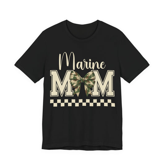 Marine Mom T-Shirt — Camo Bow Military Pride Tee