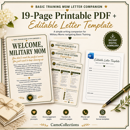 Basic Training Mom Letter Companion – Printable PDF + Editable Letter Template