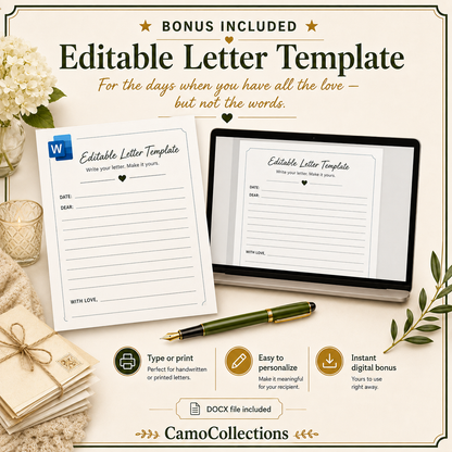 Basic Training Mom Letter Companion – Printable PDF + Editable Letter Template