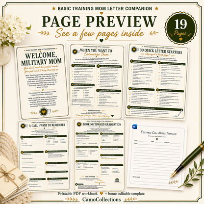 Basic Training Mom Letter Companion – Printable PDF + Editable Letter Template